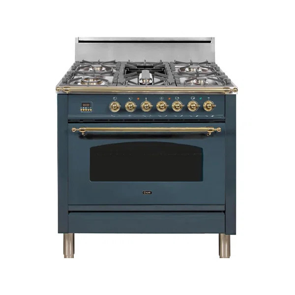 ILVE Nostalgie 36" 3.55 Cubic Feet Dual Fuel Freestanding Convection Range | Wayfair North America