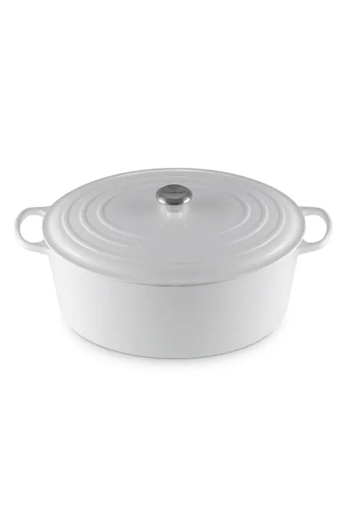 Le Creuset Signature 15 1/2-Quart Oval Enamel Cast Iron French/Dutch Oven in White at Nordstrom | Nordstrom