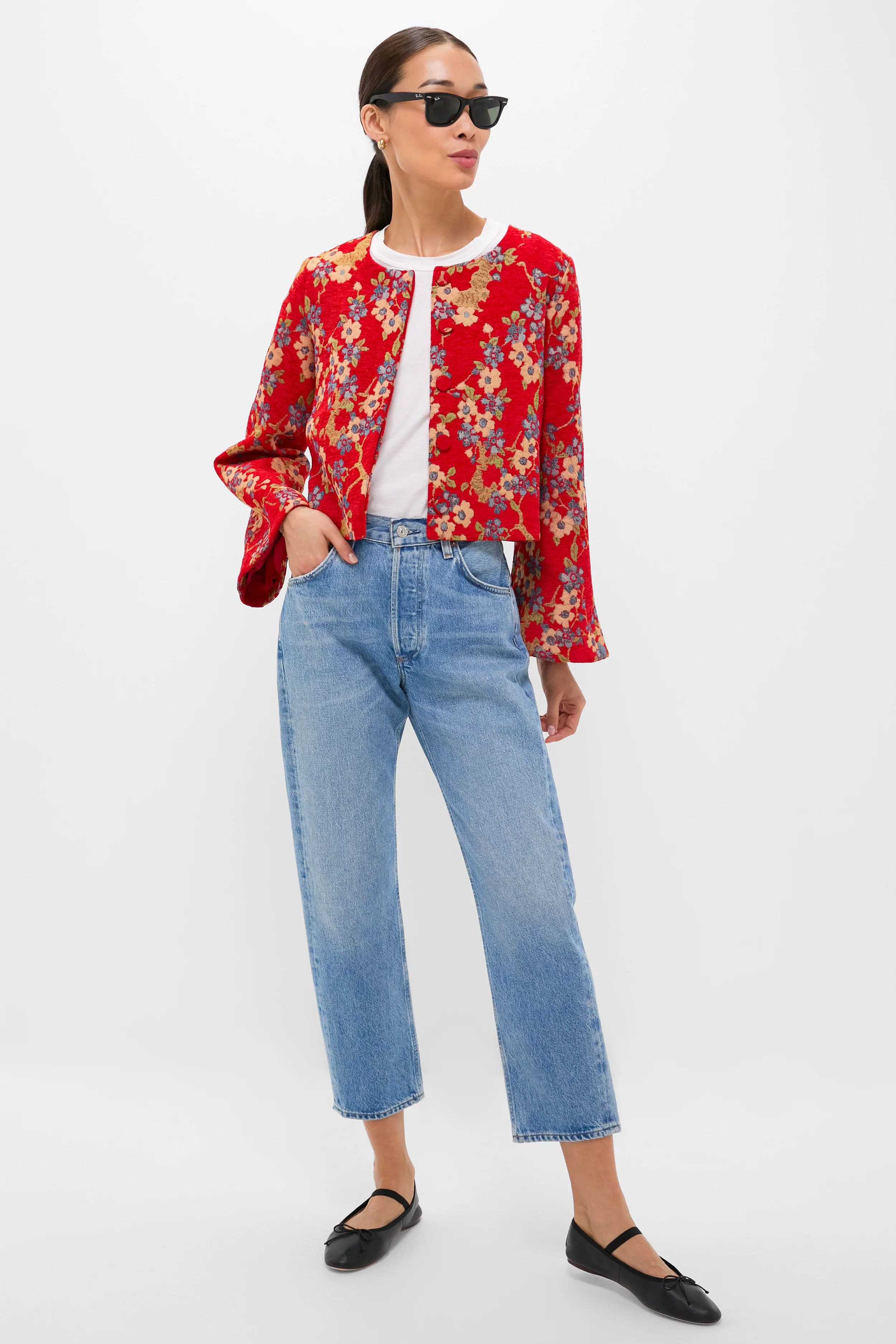 Sakura Blossom Chenille Jacquard Maxine Jacket | Tuckernuck (US)