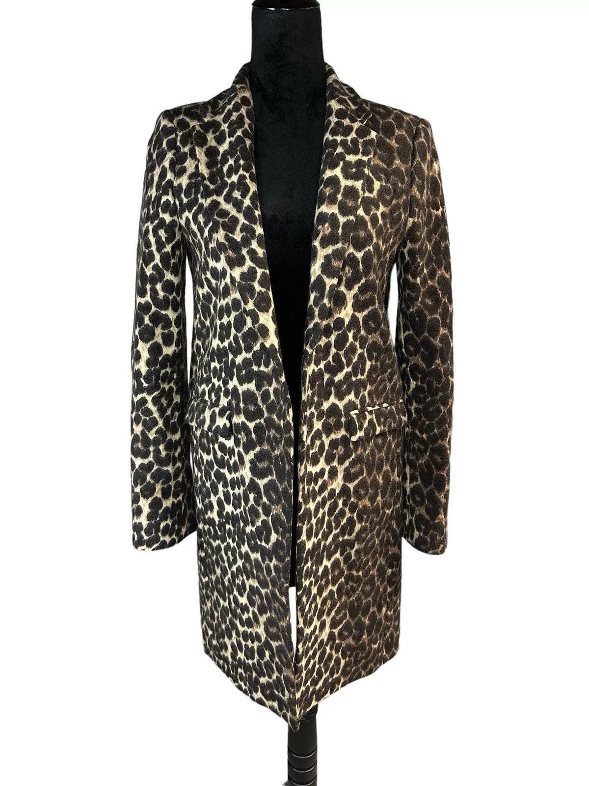 ZARA Leopard print open from Lana Wool Coat Small | eBay CA