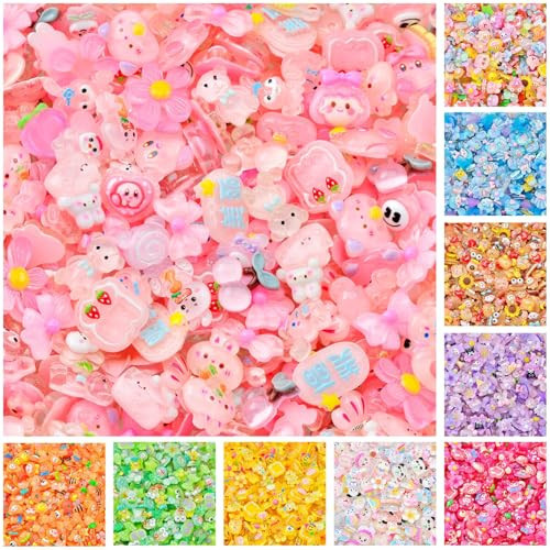 eswala Slime Charms for Slime,80pcs Decoden Cute Mini Resin Charms Bulk Kit, 3D Small FlatBack Charm for DIY Crafts Decoration Phone Case Making.Junk Case Charm for Junk Cases(Pink Mix) | Amazon (US)