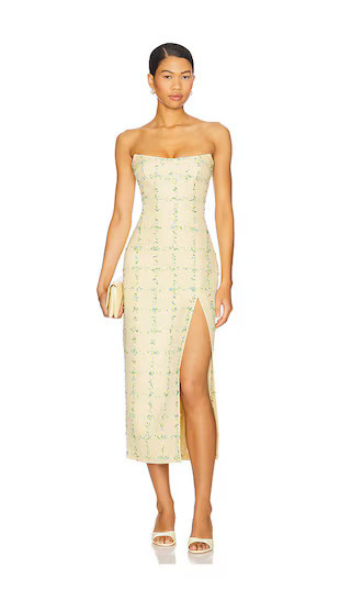 Amanda Uprichard Ivy Midi Dress in Yellow. - size M | Revolve Clothing (Global)