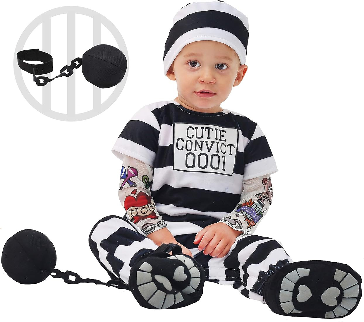 Spooktacular Creations Lovely Baby Prisoner Convict Costume Infant Deluxe Set for Halloween Jail ... | Amazon (US)