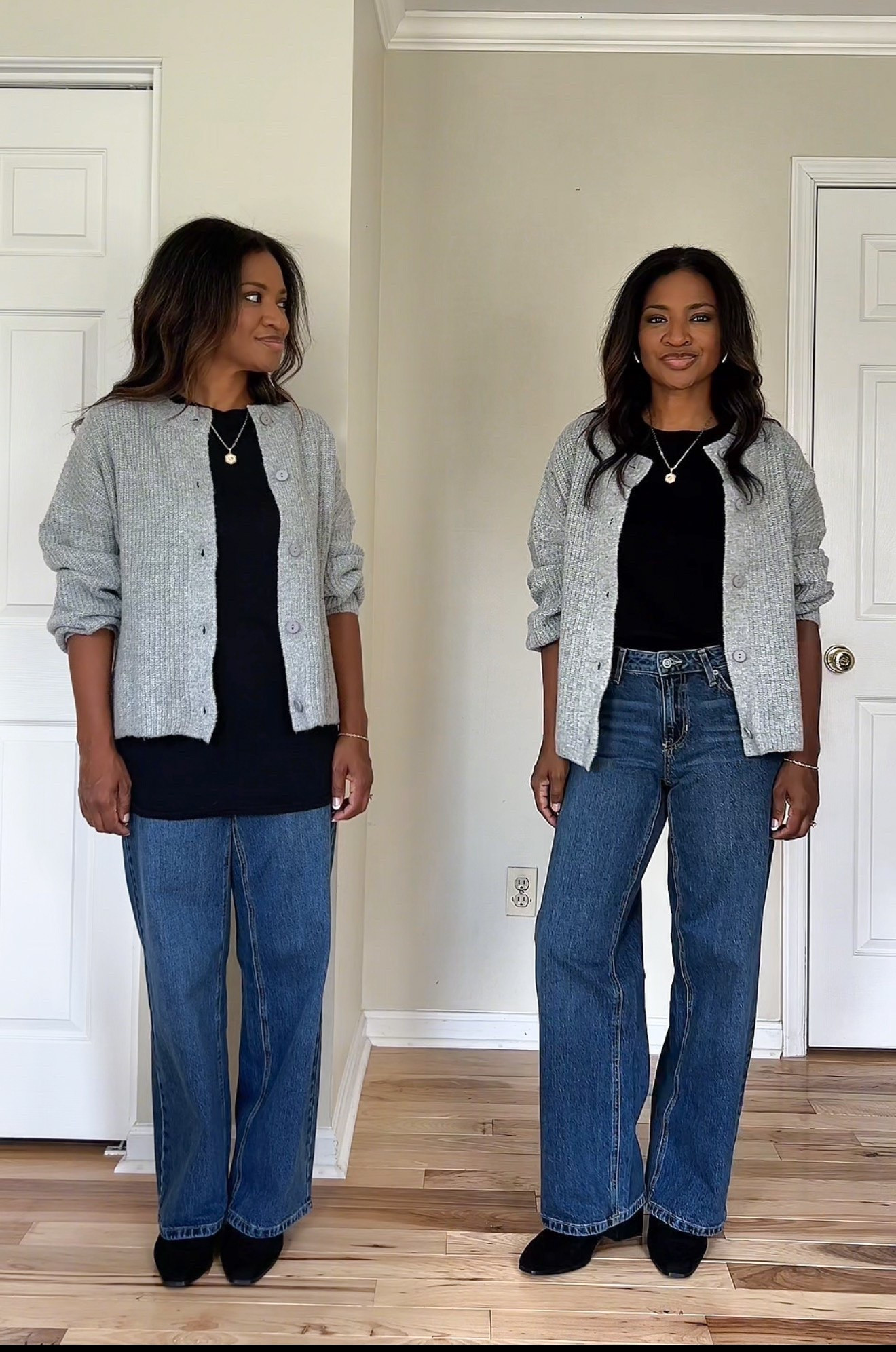 Wearing a medium in the cardigan, small in the black top (shorter one, linking similar) and size 27 in the jeans

#LTKootd #LTKgrwm #LTKOver40