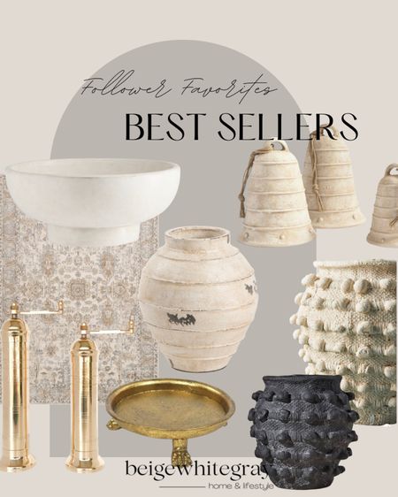 This weeks best sellers!! Most these items are staples in my home!! The Orion bowl by pottery barn is amazing quality and out year round. I have the size large. the clay bells are currently on sale! The brass salt and pepper mills would make a great gift for the cook on your life! And my LOLOI rug is a best seller week after week. 

#LTKHoliday #LTKstyletip #LTKhome