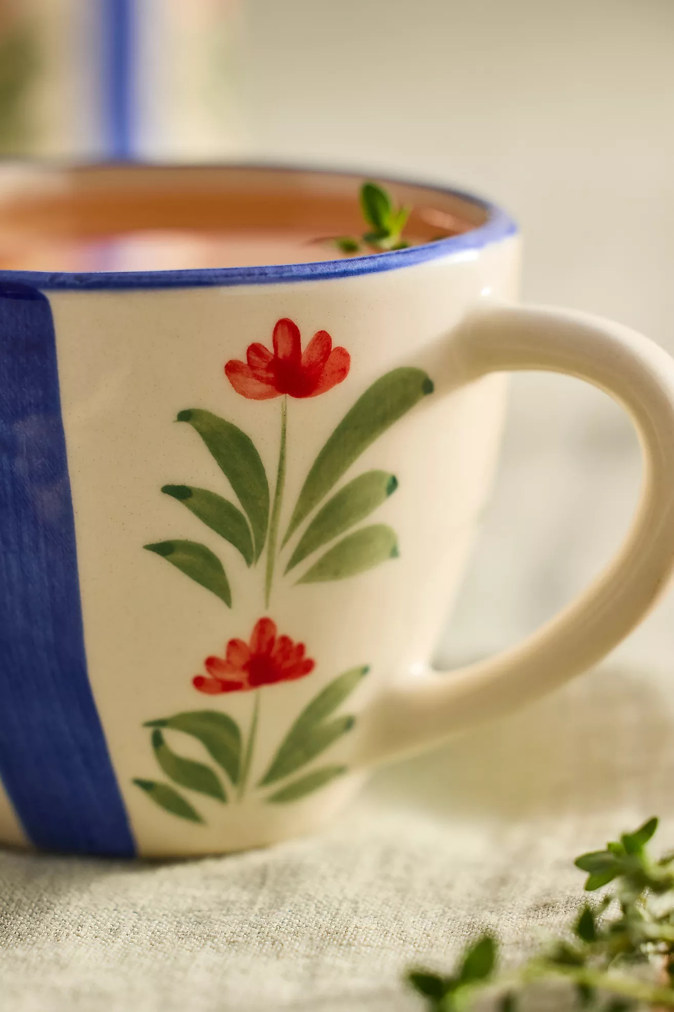 Floral Stripe Stoneware Mug | Anthropologie (US)