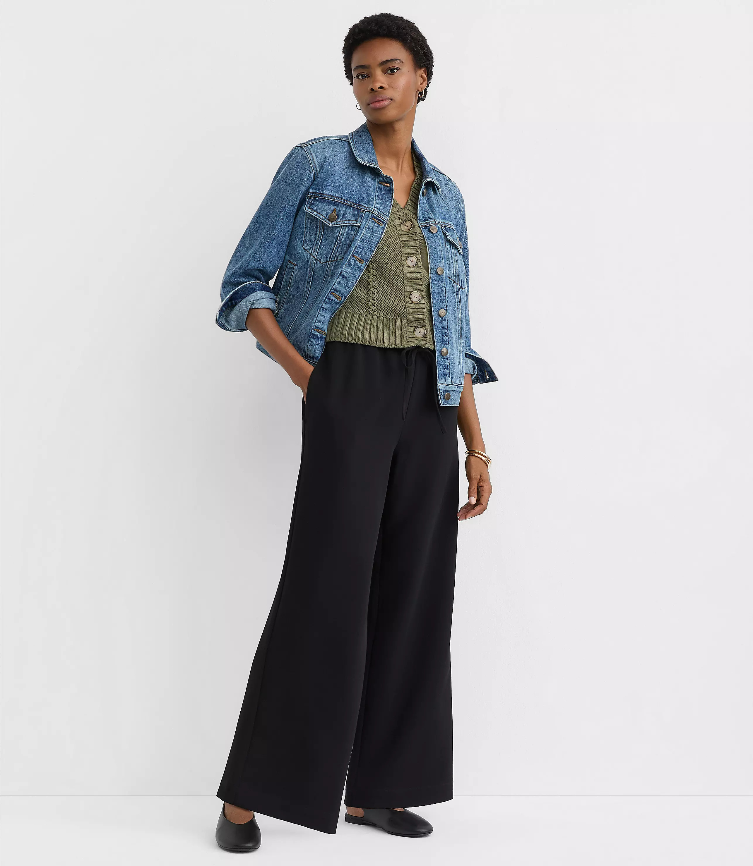 Sawyer Pull On Pants in Textured Crepe | LOFT