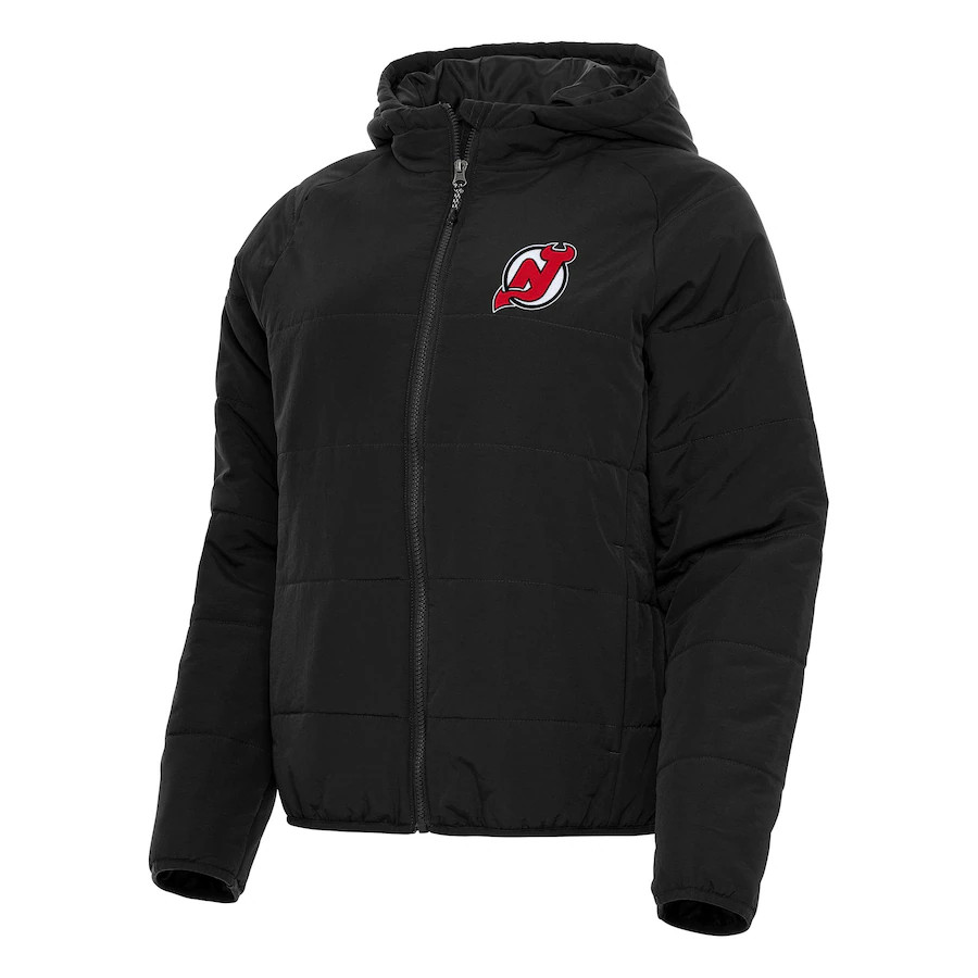 Women's New Jersey Devils Antigua Red Universe Full-Zip Puffer Jacket | NHL Shop