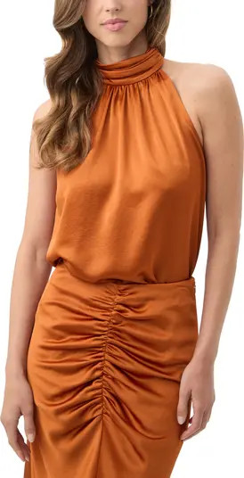 Trina Turk Zana Satin Halter Top | Nordstrom | Nordstrom