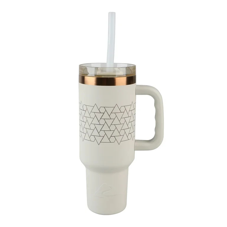 Ozark Trail 40 oz Insulated Stainless Steel Tumbler with Handle, Beige | Walmart (US)