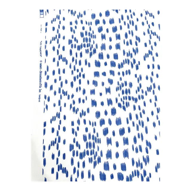 Brunschwig and Fils’ “Les Touches” Fabric Cadet Blue | Chairish