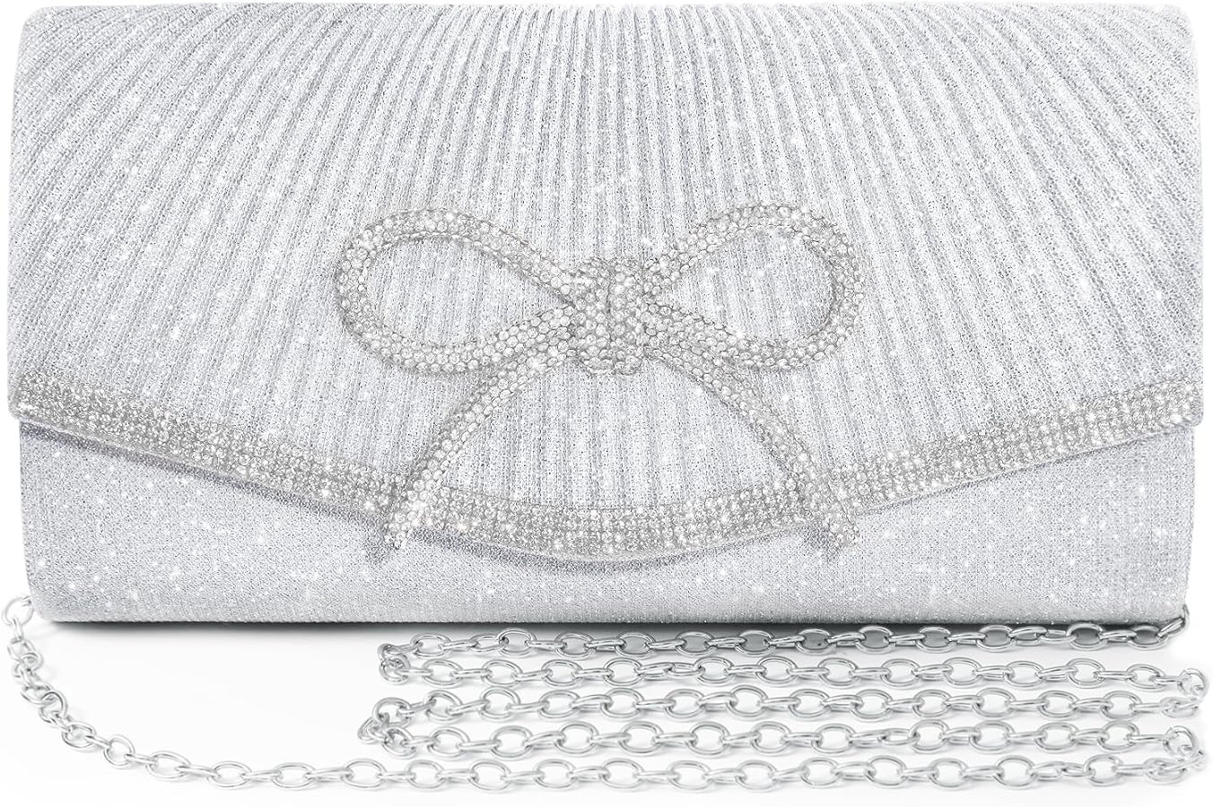 Evening Bag Clutch Purses for Women,Sparkly Bow Handbags Crossbody Bag Wedding Bag Glitter Rhines... | Amazon (US)