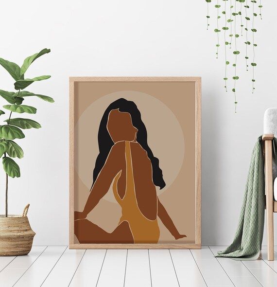 Black Woman Beach Illustration African American art | Etsy | Etsy (US)