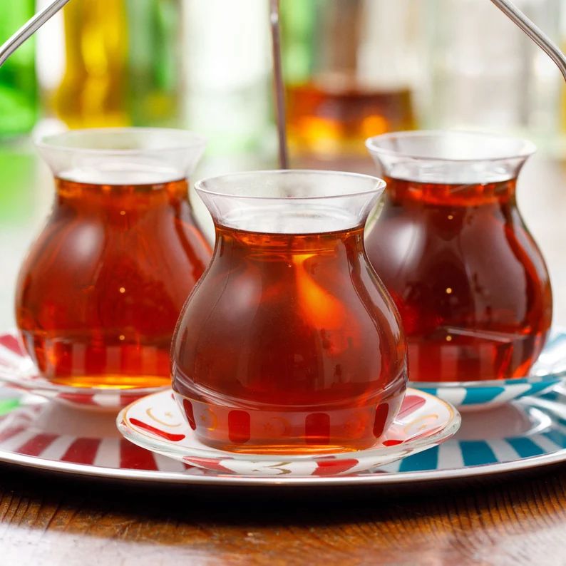 Handmade Turkish Tea Cup, XL Durable Clear Mug, Extra Big Tea Cup, Stemless Tea Glass, Gift for H... | Etsy (US)