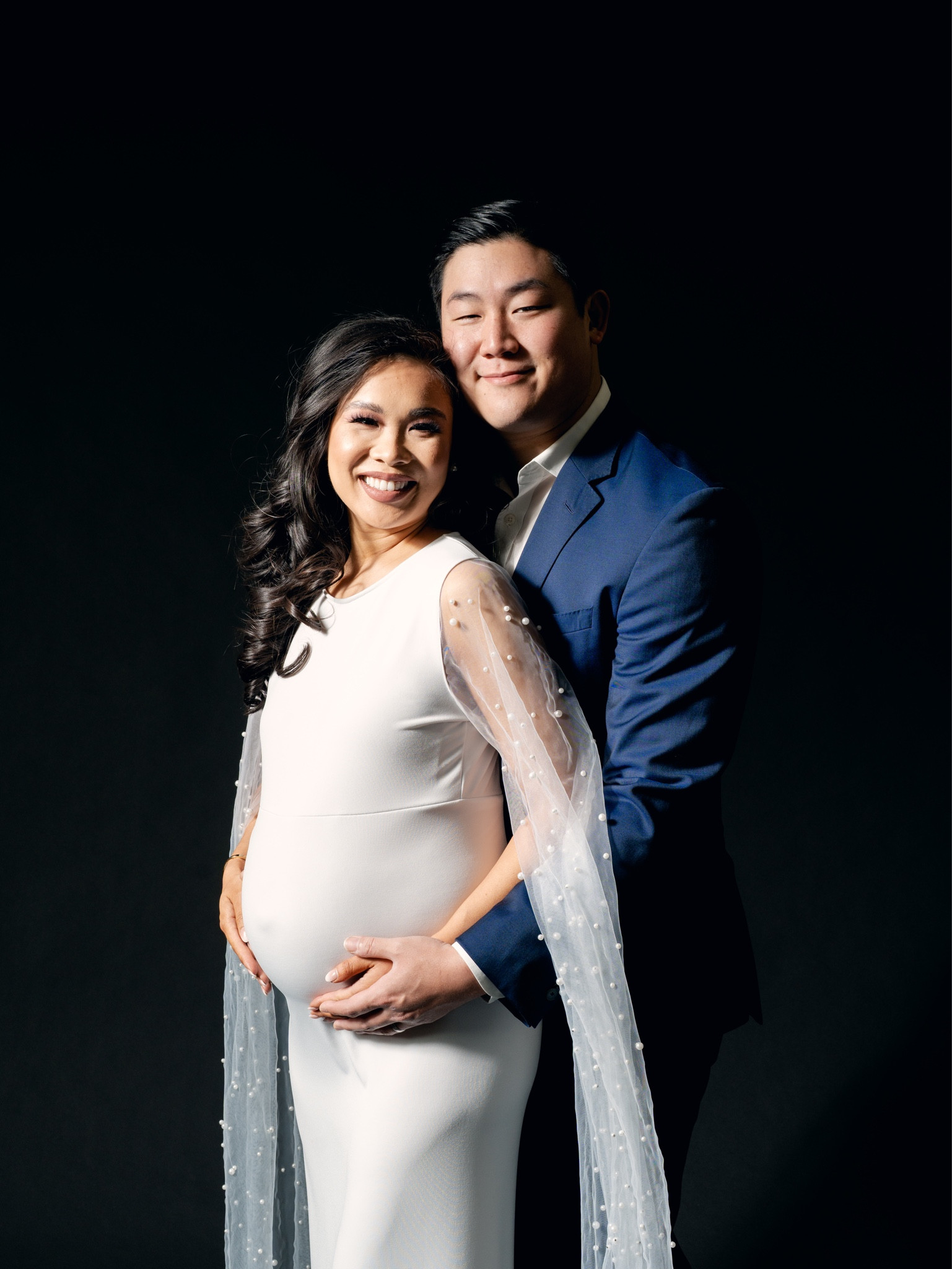 Maternity photo outfits. Gown is by Anyuta Couture. Linked Johnny’s navy blue suit and shirt he’s worn for years. We got it from Nordstrom and they altered it to fit him just right  

#LTKfamily #LTKbump #LTKmens