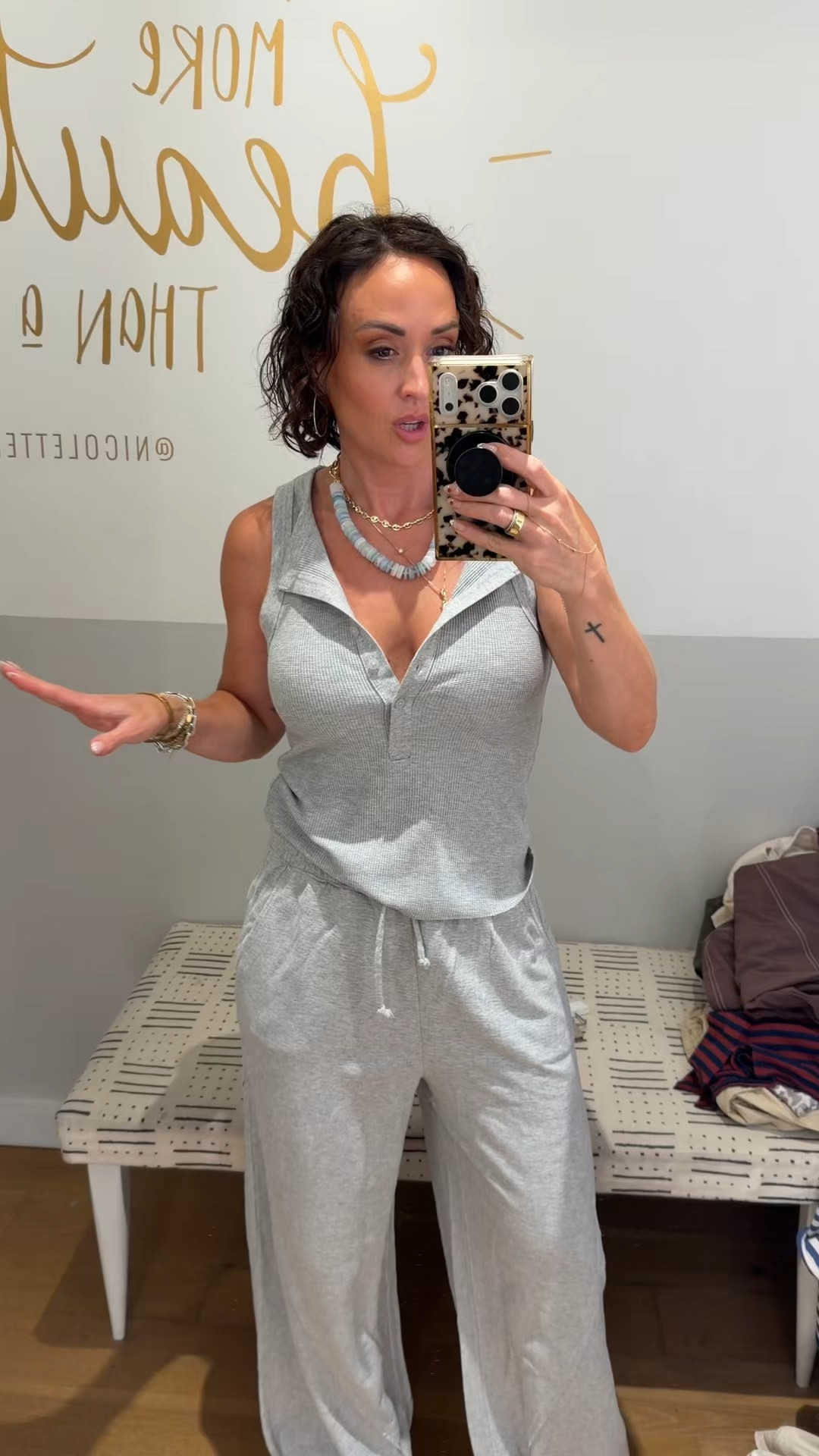 POV: I had no business being here but left with a whole wishlist. 🤍✨

Trying on the cutest new arrivals—from comfy everyday essentials to effortless pieces you’ll wear on repeat. If you’re looking for cozy, flattering, and easy-to-style finds, this haul is for you. Everything is linked on my LTK if you want to shop the looks!

S in all tops 
XS in joggers 
S pull on brown barrel 
S animal print pants 
M in balloon drawstring tan for extra volume. Def makes it v oversized. 

#Aerie #AerieStyle #AerieHaul #LTKStyle #LTKFashion #EverydayStyle #ComfyChic #CasualOutfits #OutfitInspo #FashionFinds