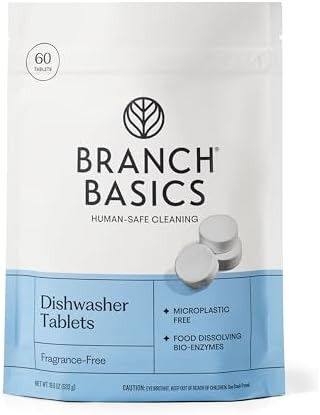 Branch Basics Dishwasher Tablets – 60 Ct | Plastic-Free, Fragrance-Free, Human-Safe | Delivers ... | Amazon (US)
