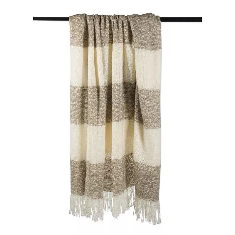Brown and Beige Vintage Fringed Throw Blanket 50" x 60" | Kohl's