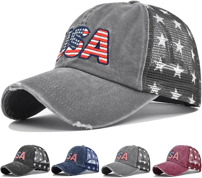 【4 Colors】 4th of July Hat Baseball Caps 4th of July Accessories Fourth of July Outfits for W... | Amazon (US)