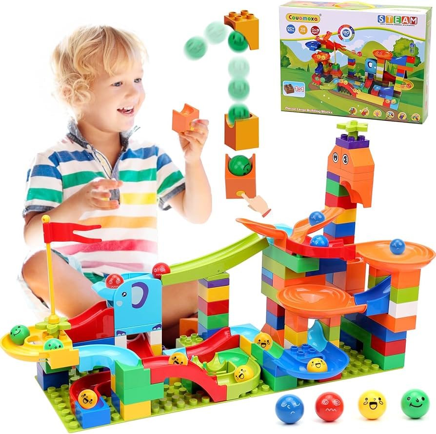 Marble Run Building Blocks: Upgrade Marbles Launcher Set Circular Fun Shot Game Variety Track Par... | Amazon (US)
