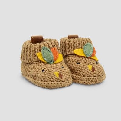 Baby Thanksgiving Knit Turkey Slippers - Just One You® made by carter's Brown | Target