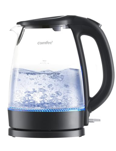 COMFEE' Electric Kettle, 1.7L Hot Water Boiler, 1500W Fast Boil, Glass Electric Tea Kettle with LED Indicator, Auto Shut-Off and Boil-Dry Protection, BPA Free | Amazon (US)