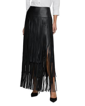 Karoline Maxi Fringe Faux Leather Skirt | Bloomingdale's (US)