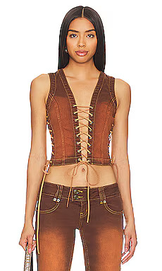 Sunburst Denim Lace Up Corset
                    
                    Jaded London | Revolve Clothing (Global)