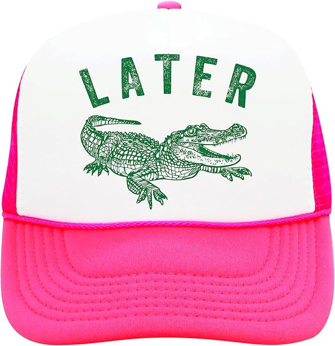 Later Gator Trucker Hat for Men & Women Funny Foam Front Classic 5 Panel Mesh Snapback | Amazon (US)