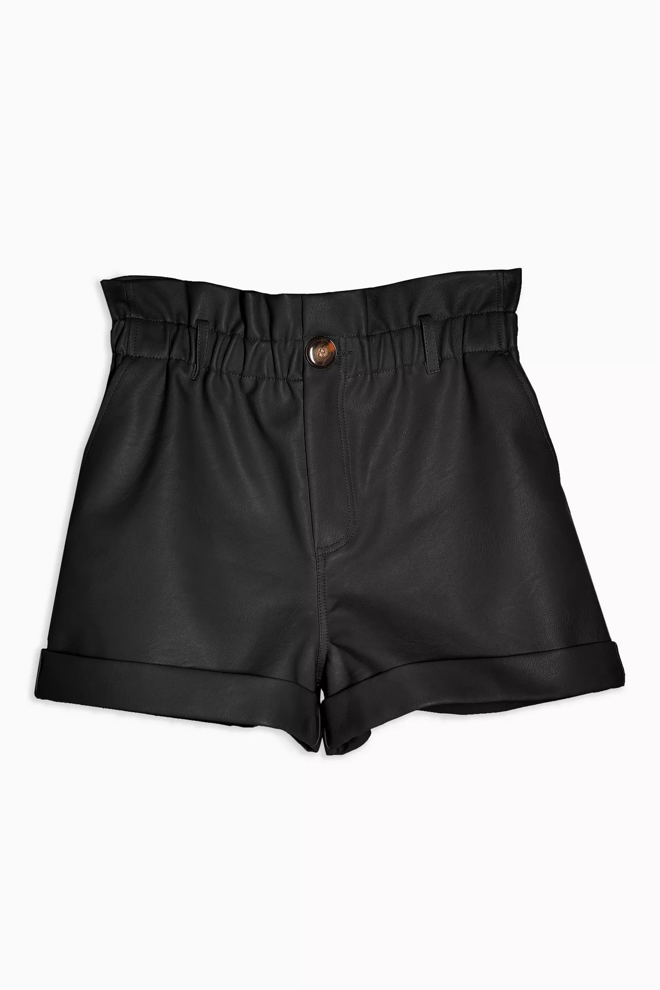 TALL Black PU Paperbag Shorts | Topshop UK