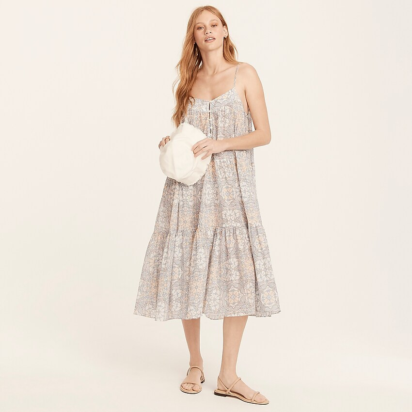 J.Crew: Tiered Button-front Maxi Dress In Kaleidoscope Print For Women | J. Crew US