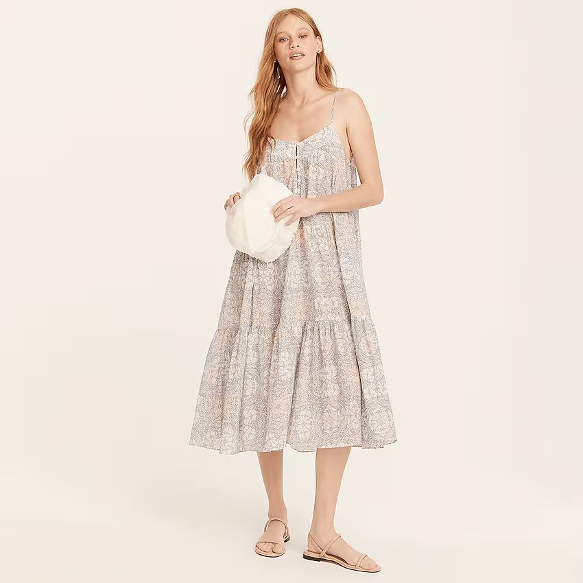 J.Crew: Tiered Button-front Maxi Dress In Kaleidoscope Print For Women | J.Crew US