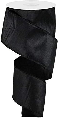 Metallic Dupioni Wired Edge Ribbon, 10 Yards (Black, 2.5 Inch) | Amazon (US)
