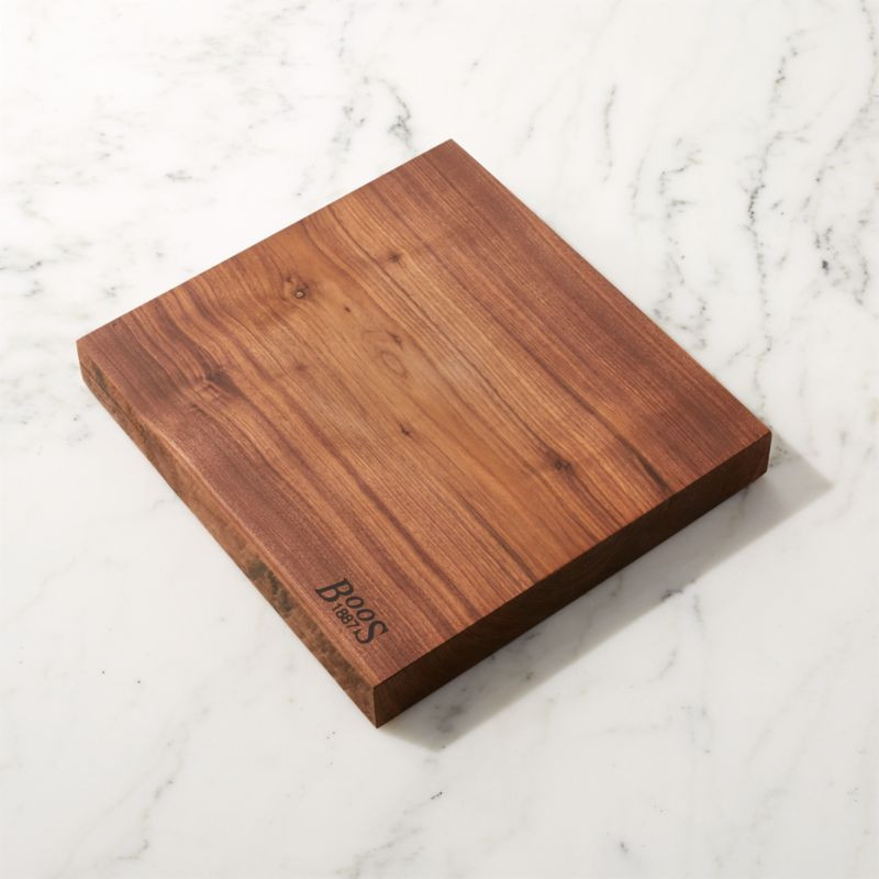 John Boos 13"x12" Rustic Edge Walnut Cutting Board + Reviews | Crate & Barrel | Crate & Barrel