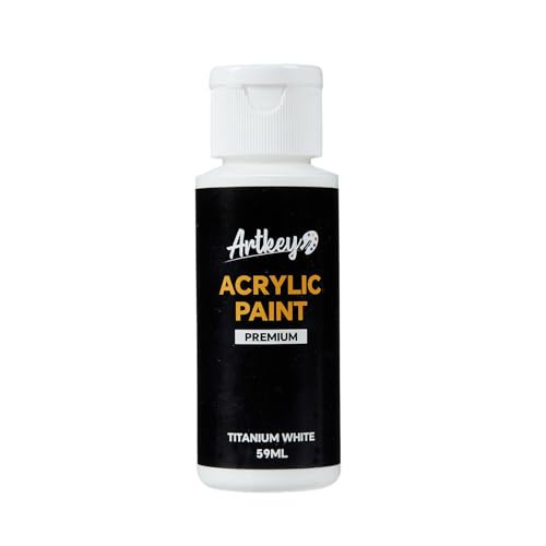 Artkey White Acrylic Paint - 2oz/59ml Acrylic Paints Professional Artists Painting Kit for Canvases Fabric Rock Leather Easter Egg Wood Ceramic Glass Art Craft Painting | Amazon (US)