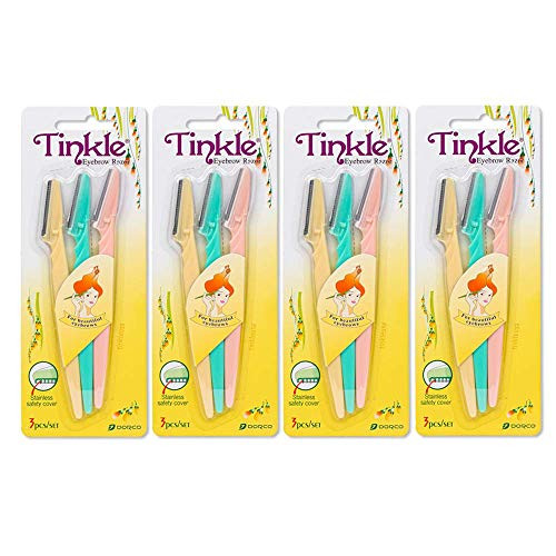 Tinkle Dermaplaning Tool 12ct, Dermaplane Razor for Women, Safe and Easy Peach Fuzz Remover, Eyebrow Trimmer with Protective Cover (4 Packs of 3) | Amazon (US)