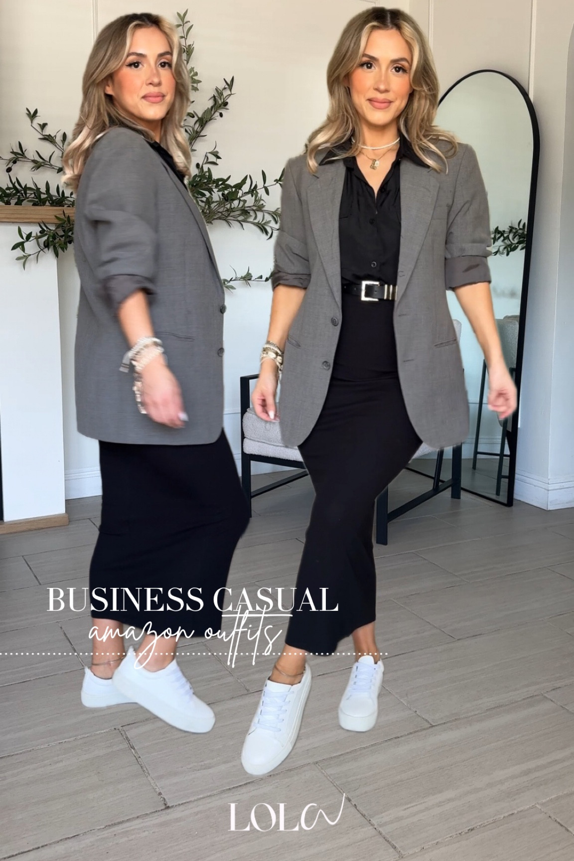 Amazon Business Casual outfit 🤓

✔️the button up is part of the 2-piece set that I linked (the quality is so good that it's worth just getting the set!) wearing a small in button up & skirt 
✔️exact blazer is thrifted. I linked similar great options 

#LTKU #LTKWorkwear #LTKFindsUnder50