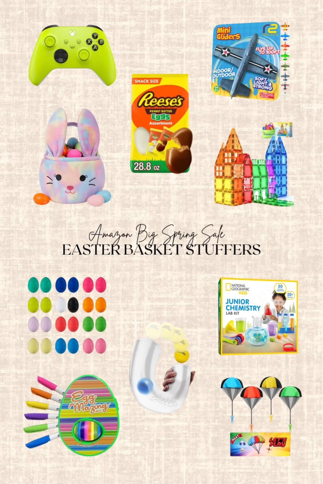 Amazon Big Spring Sale! Easter Basket Stuffers 

Play doh eggs, easter egg decorator, basket, junior chemistry set, chocolate, magnetic tiles, parachute toys

#LTKSaleAlert #LTKSeasonal #LTKKids
