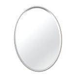 Gatco 1831 Flush Mount Framed Oval Mirror Satin Nickel, 33 H x 25 W | Amazon (US)