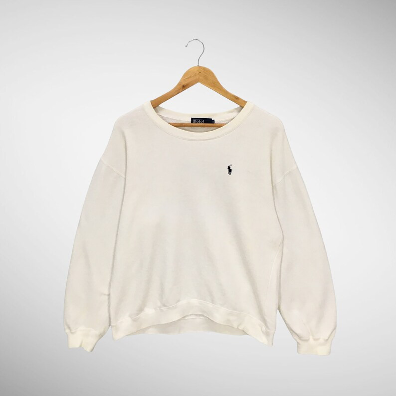 Polo Ground Sweatshirt Polo White Pullover Sweater | Etsy | Etsy (US)