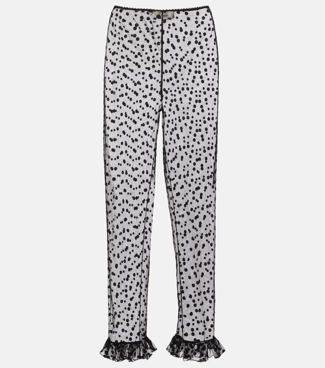 Polka-dot cotton-blend tulle straight pants | Mytheresa (US/CA)