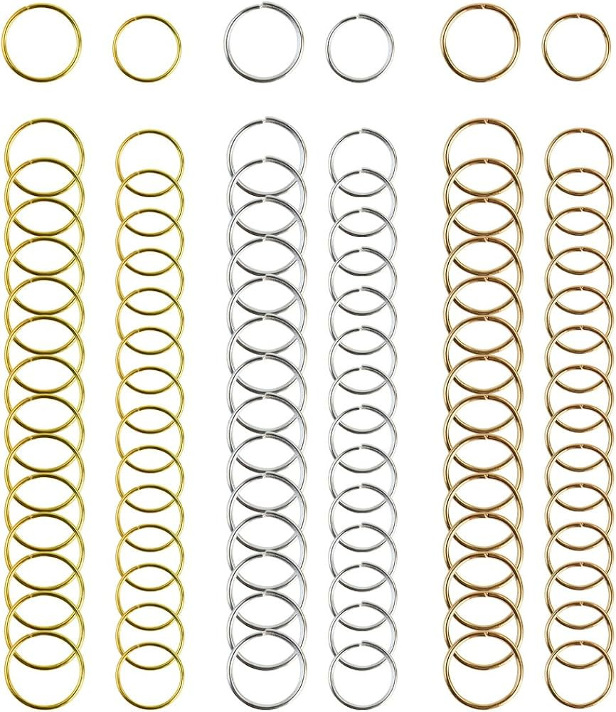 Nydotd 180 Pieces Hair Rings, Braid Rings, Loop Clips, and Hoops - 3 Colors, 2 Sizes, Women's Fas... | Amazon (US)