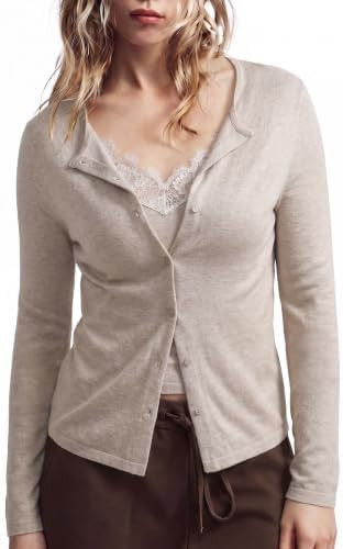 SUUKSESS Women Cashmere Blend Lace Sweater Button Down Long Sleeve Top | Amazon (US)
