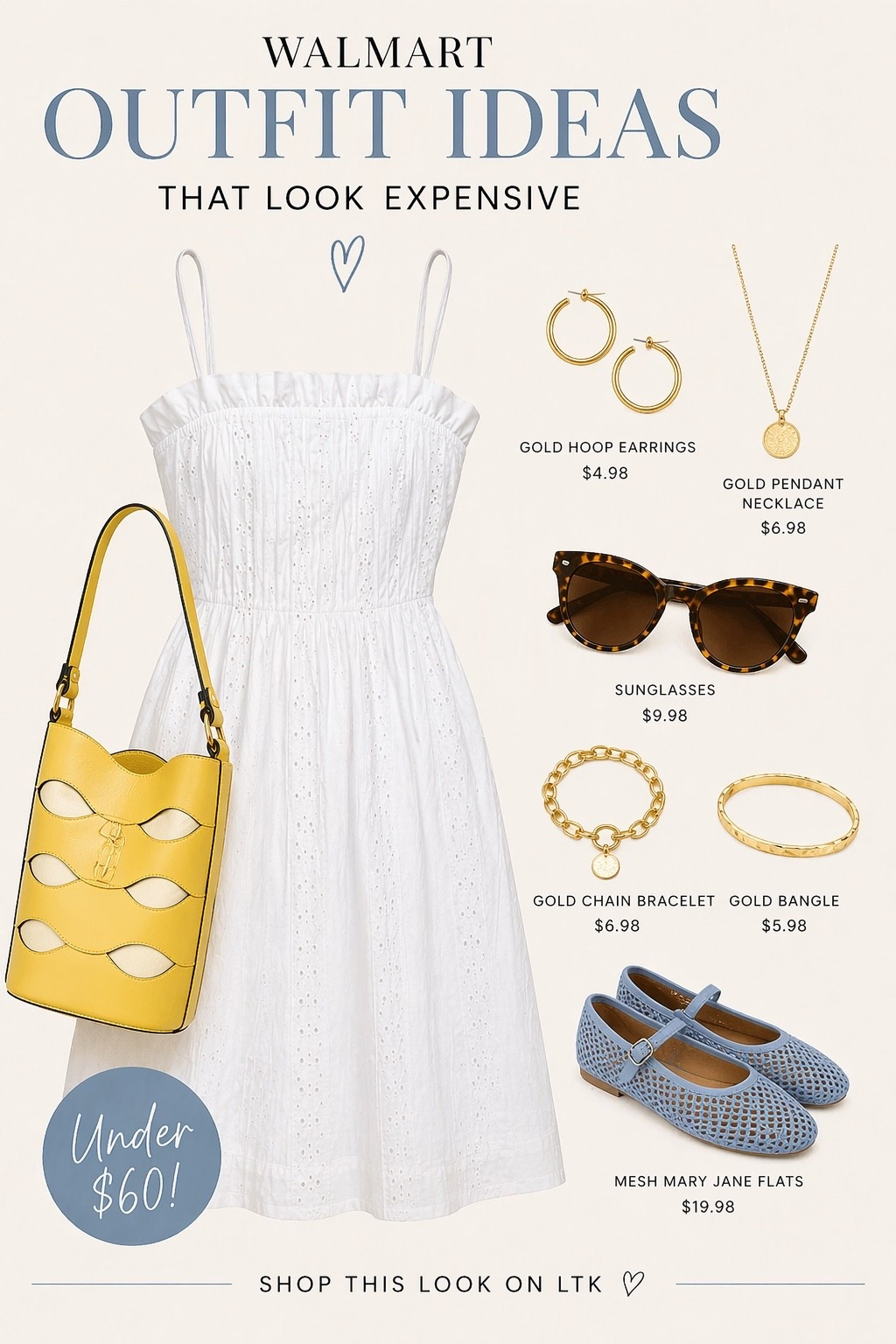 Shop this affordable outfit that looks expensive. This white dress outfit is perfect for summer and everyday style. All items are budget-friendly and easy to recreate.

#LTKootd