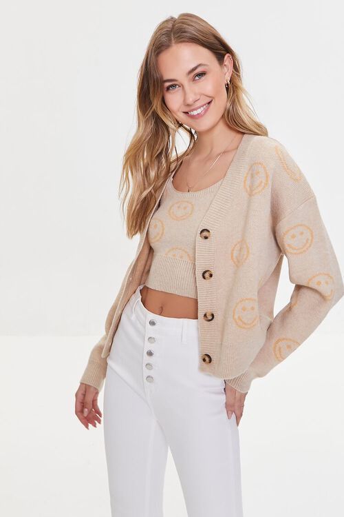 Happy Face Cardigan Sweater | Forever 21 (US)
