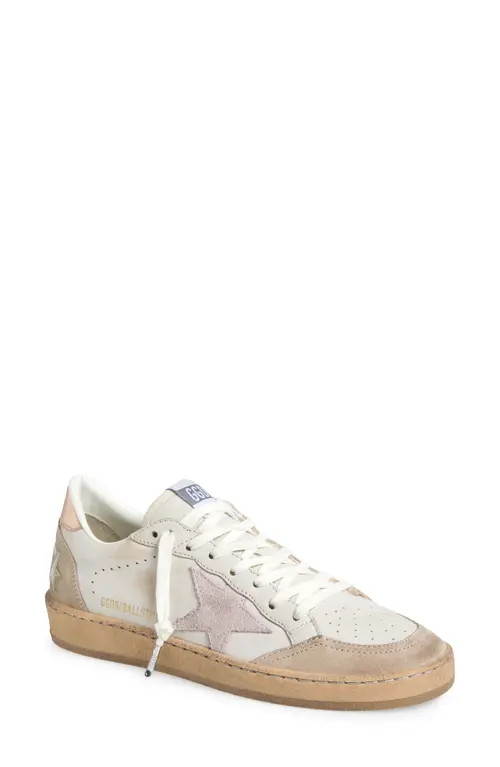 Golden Goose Ball Star Low Top Sneaker in White/Beige/Pink/Silver at Nordstrom, Size 7Us | Nordstrom