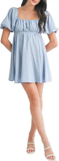 All in Favor Puff Sleeve Babydoll Minidress | Nordstrom | Nordstrom