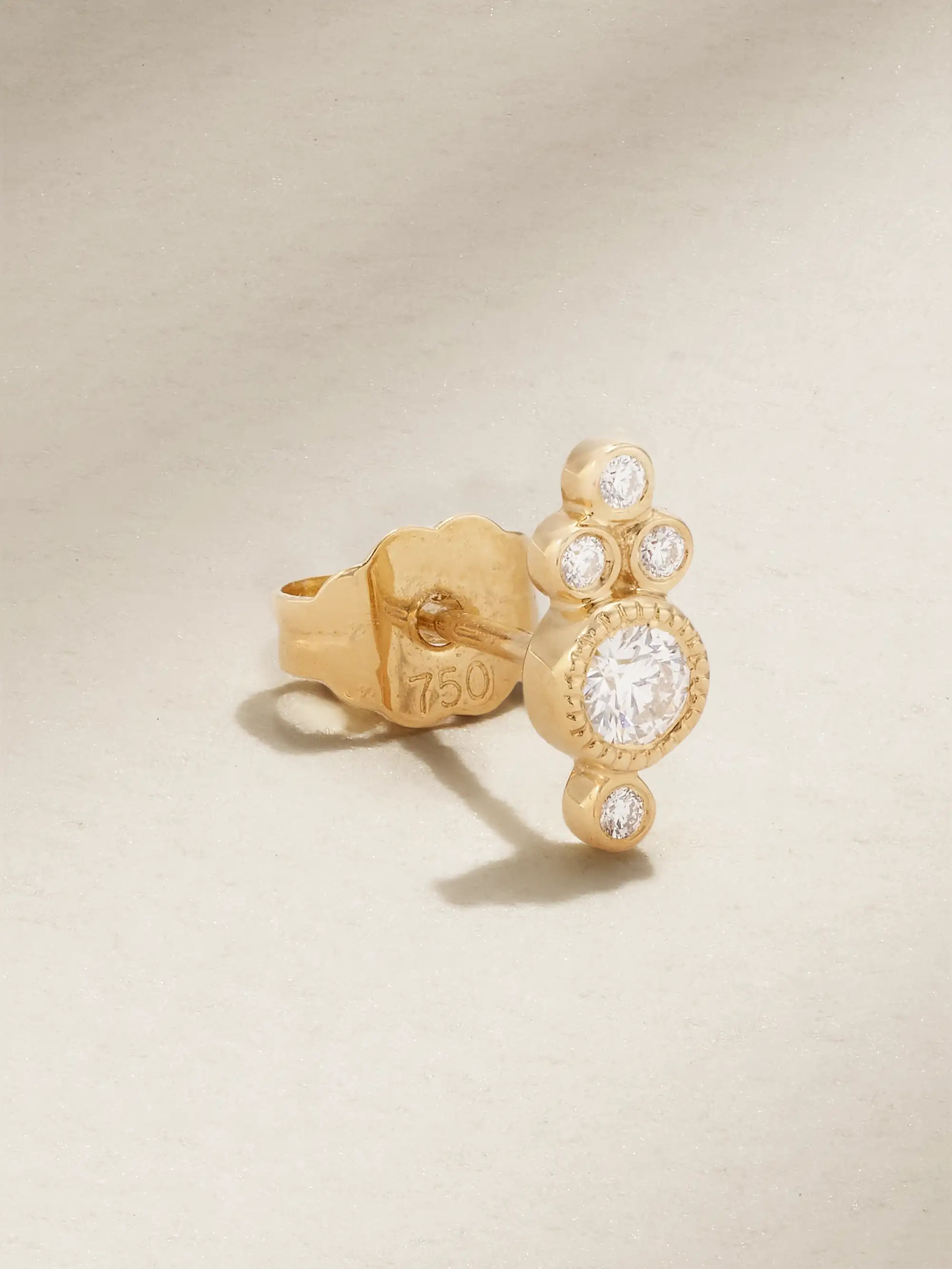 4mm 18-karat gold diamond earring | NET-A-PORTER (US)