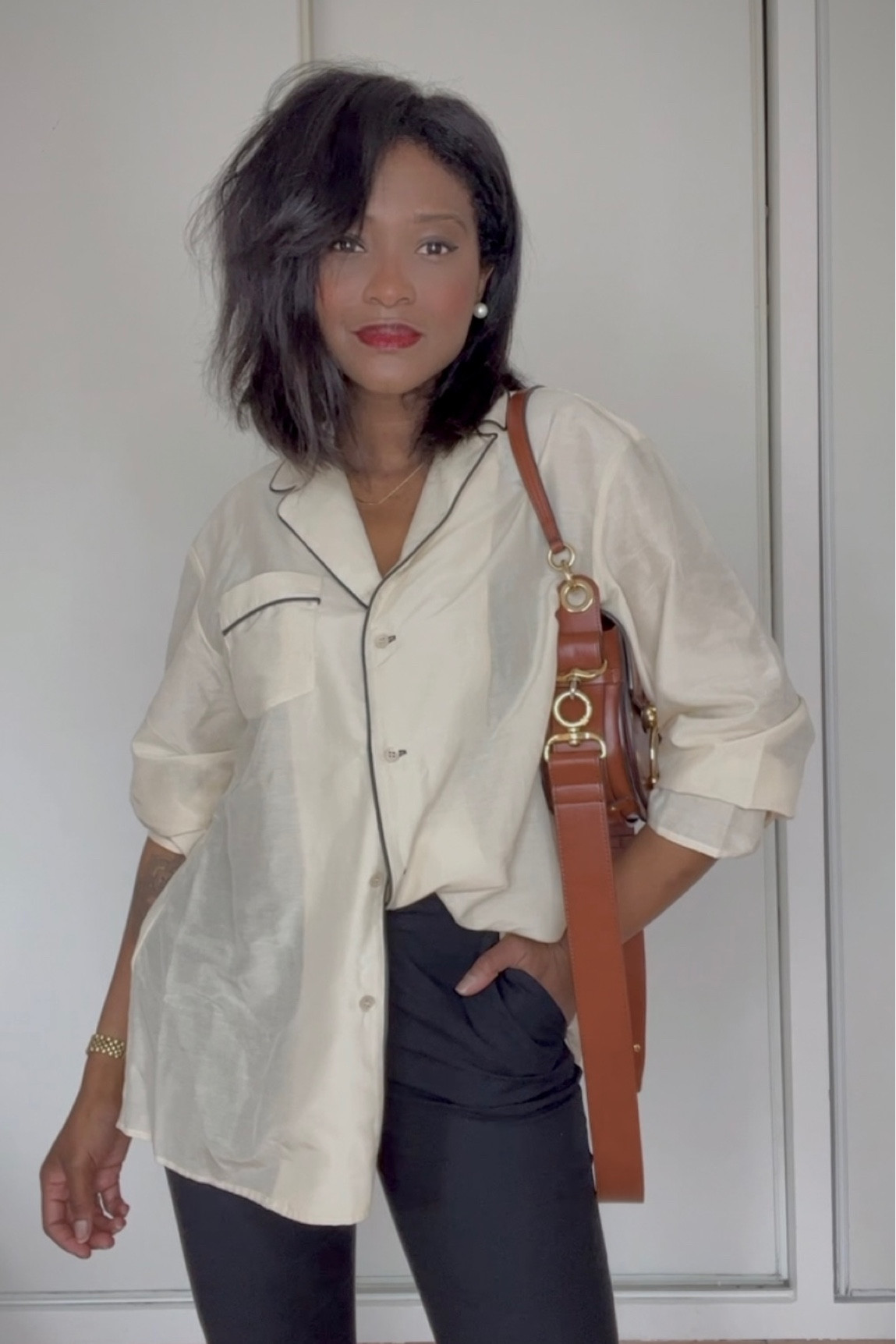 Chemise effet pyjama
Top à bords contrastant