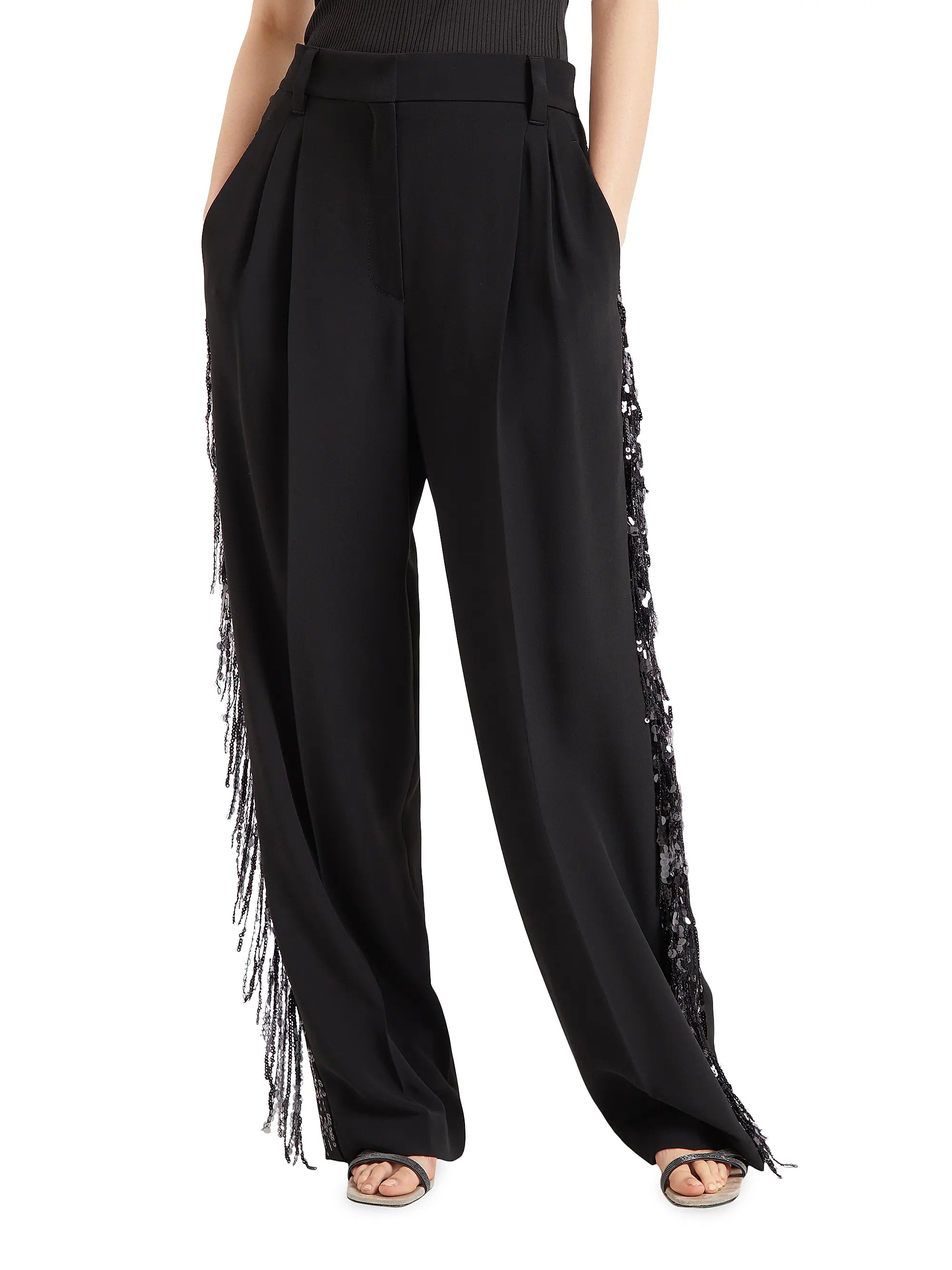 Brunello Cucinelli Crepe Cady Relaxed Tailored Trousers | Saks Fifth Avenue | Saks Fifth Avenue